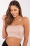 Koszulka damska krótka koronkowa Top Model D16048W02497A ciemny różowy Dark Pink - Sublevel