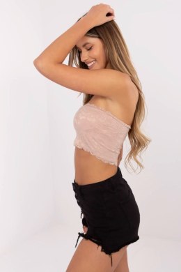 Koszulka damska krótka koronkowa Top Model D16048W02497A ciemny różowy Dark Pink - Sublevel