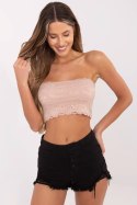 Koszulka damska krótka koronkowa Top Model D16048W02497A ciemny różowy Dark Pink - Sublevel