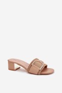 Klapki damskie Model Julinemi J1918 ciemny beżowy Dark Beige