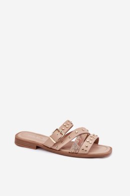 Klapki damskie Model Manitte 9706 beżowy Beige