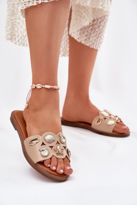Klapki damskie Model Nalothiel C15-2 beżowy Beige