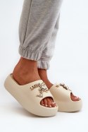 Klapki damskie Model Orchia BG177 beżowe Beige