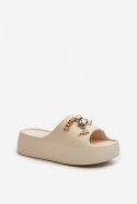 Klapki damskie Model Orchia BG177 beżowe Beige