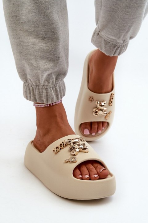 Klapki damskie Model Orchia BG177 beżowe Beige Klapki damskie Model Orchia BG177 beżowe Beige