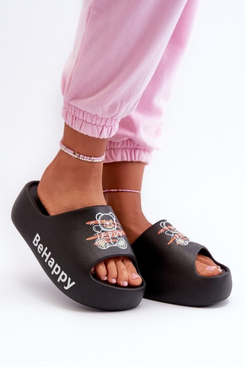 Klapki damskie Model Serefina BG175 czarne Black Klapki damskie Model Serefina BG175 czarne Black