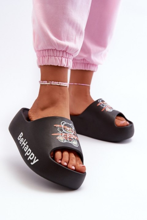 Klapki damskie Model Serefina BG175 czarne Black Klapki damskie Model Serefina BG175 czarne Black