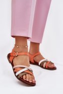 Sandały damskie Model Sergio Leone SK090H pomarańczowy Orange