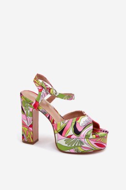Sandały damskie Model Slaria L2837 Pink/Green