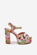 Sandały damskie Model Slaria L2837 Pink/Green
