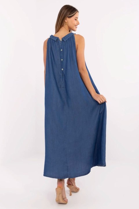 Sukienka damska jeansowa Model DHJ-SK-A7969.89 Dark Blue - Italy Moda Sukienka damska jeansowa Model DHJ-SK-A7969.89 Dark Blue - Italy Moda
