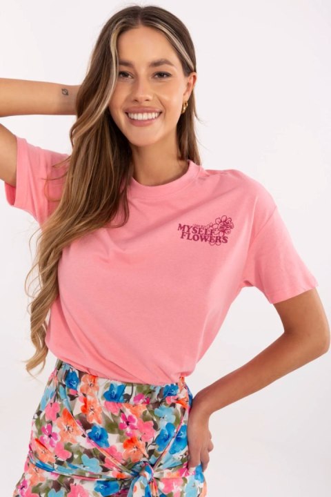 Bluzka T=shirt Damski Model D12022AC02645I różowy Pink - Sublevel Bluzka T=shirt Damski Model D12022AC02645I różowy Pink - Sublevel
