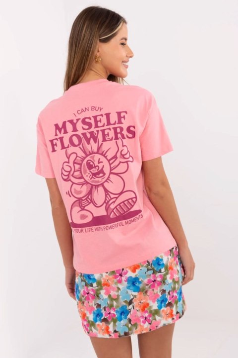 Bluzka T=shirt Damski Model D12022AC02645I różowy Pink - Sublevel Bluzka T=shirt Damski Model D12022AC02645I różowy Pink - Sublevel