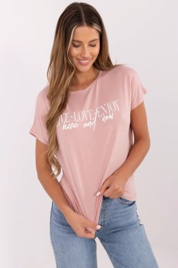 Bluzka T=shirt Damski Model D12100M02737A jasny różowy Light Pink - Sublevel