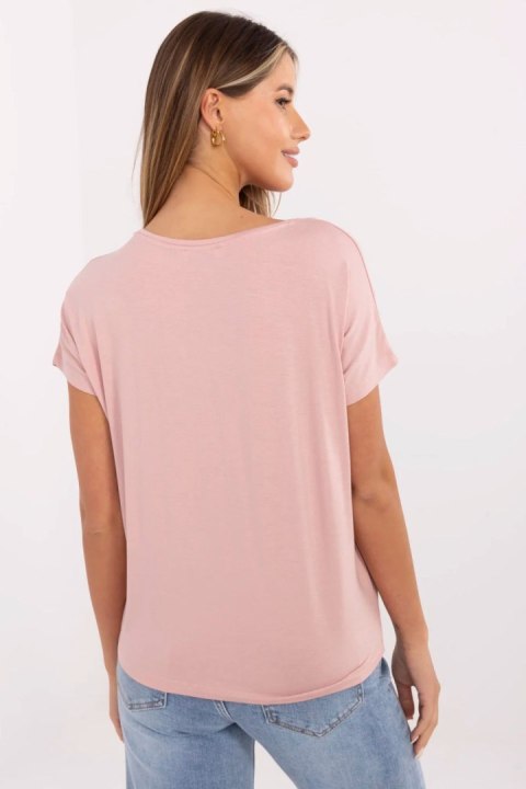 Bluzka T=shirt Damski Model D12100M02737A jasny różowy Light Pink - Sublevel Bluzka T=shirt Damski Model D12100M02737A jasny różowy Light Pink - Sublevel