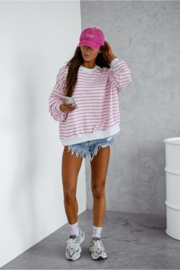 Bluza Damska oversize Model 295672096 Pink Paski - LaBalancia