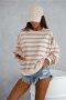 Bluza Damska oversize Model 295674378 Light Pink Paski - LaBalancia