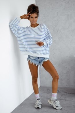 Bluza Damska oversize Model Strel 295668859 Blue Paski - LaBalancia
