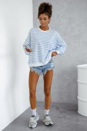 Bluza Damska oversize Model Strel 295668859 Blue Paski - LaBalancia