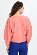 Bluzka oversize z balonowymi rękawami B192 Coral - Nife
