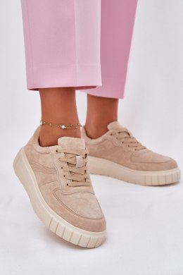 Buty Sportowe Sneakersy damskie skórzane Model Rilwena 25SP18-8191 Beige