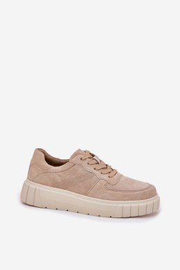 Buty Sportowe Sneakersy damskie skórzane Model Rilwena 25SP18-8191 Beige