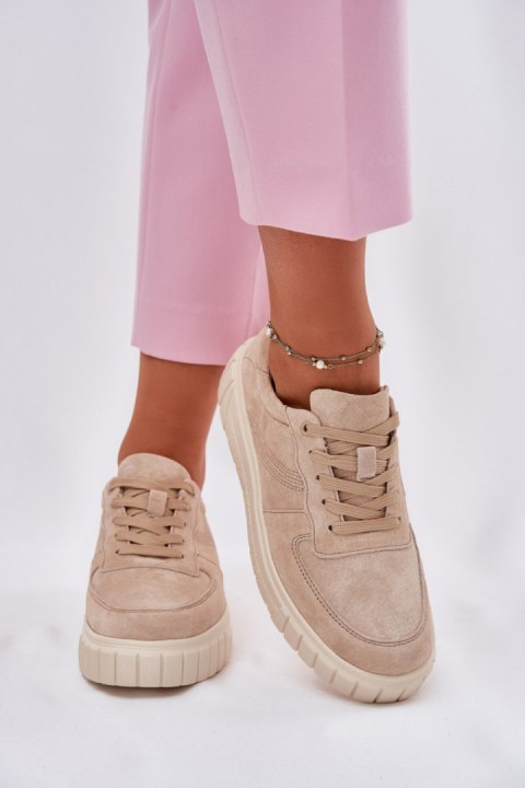 Buty Sportowe Sneakersy damskie skórzane Model Rilwena 25SP18-8191 Beige Buty Sportowe Sneakersy damskie skórzane Model Rilwena 25SP18-8191 Beige