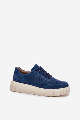 Buty Sportowe Sneakersy damskie skórzane Model Rilwena 25SP18-8191 Navy