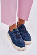 Buty Sportowe Sneakersy damskie skórzane Model Rilwena 25SP18-8191 Navy