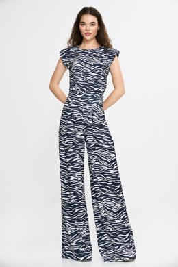 Kombinezon z nogawkami palazzo KM43 Wzór Zebra/Navy - Nife