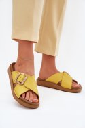 Klapki damskie skórzane Model Inblu ED0003IU Yellow