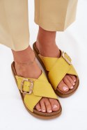 Klapki damskie skórzane Model Inblu ED0003IU Yellow