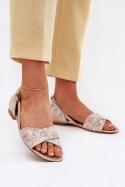 Sandały damskie skórzane Model Maciejka 04614-22 Beige