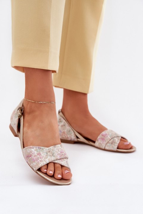 Sandały damskie skórzane Model Maciejka 04614-22 Beige