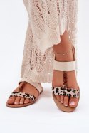 Sandały damskie Model Virona BJ717 Panterka Beige