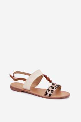 Sandały damskie Model Virona BJ717 Panterka Beige