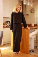 Komplet damski sukienka bluza Model Irving Black - Mirale