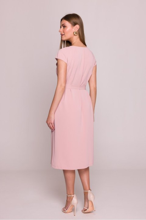 Sukienka damska Model S411 Powder Pink - Stylove Sukienka damska Model S411 Powder Pink - Stylove