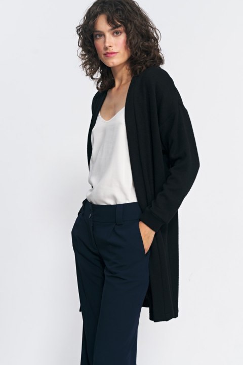 Sweter Niezapinany czarny sweter SW11 Black - Nife Sweter Niezapinany czarny sweter SW11 Black - Nife