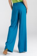 Spodnie damskie  lniane wide leg SD85 Blue - Nife