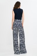 Spodnie damskie  palazzo SD115 Wzór Zebra/Navy - Nife