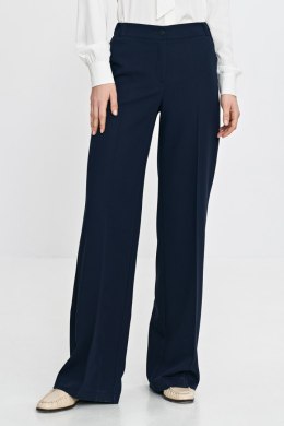 Spodnie damskie  wide leg z gumą w pasie SD113 Navy - Nife