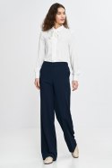 Spodnie damskie  wide leg z gumą w pasie SD113 Navy - Nife
