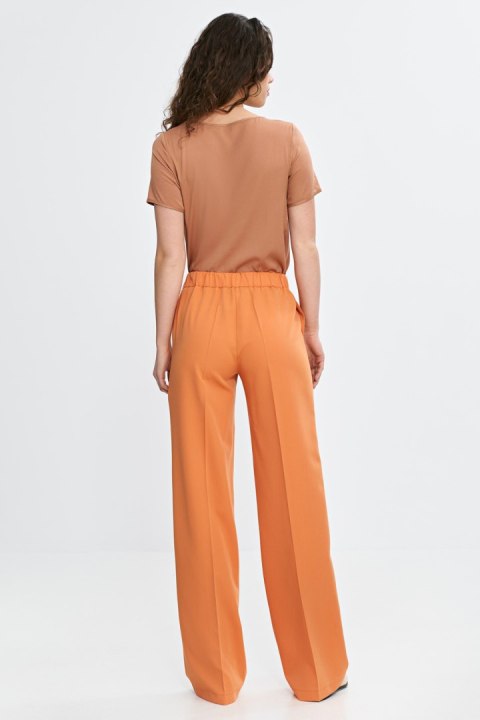 Spodnie damskie wide leg z gumą w pasie SD113 Orange - Nife Spodnie damskie wide leg z gumą w pasie SD113 Orange - Nife