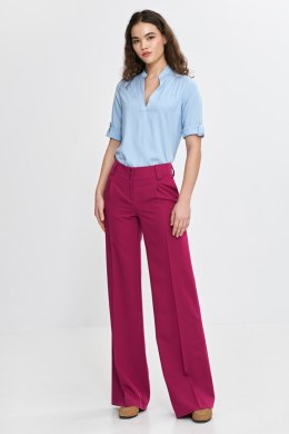 Spodnie damskie  wide leg z kantem SD112 Fuksja - Nife