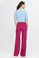 Spodnie damskie  wide leg z kantem SD112 Fuksja - Nife