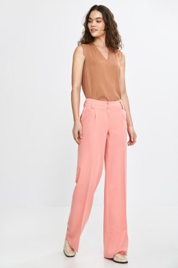 Spodnie damskie  wide leg z kantem SD112 Łosoś - Nife