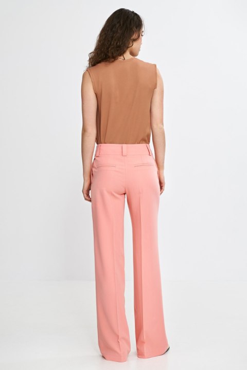 Spodnie damskie wide leg z kantem SD112 Łosoś - Nife Spodnie damskie wide leg z kantem SD112 Łosoś - Nife