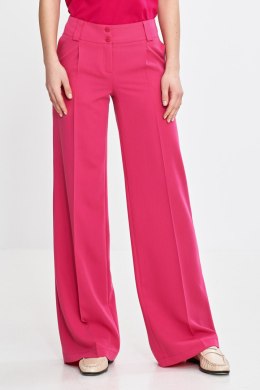 Spodnie damskie  wide leg z kantem SD112 Pink - Nife