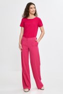 Spodnie damskie  wide leg z kantem SD112 Pink - Nife